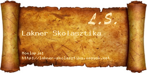 Lakner Skolasztika névjegykártya